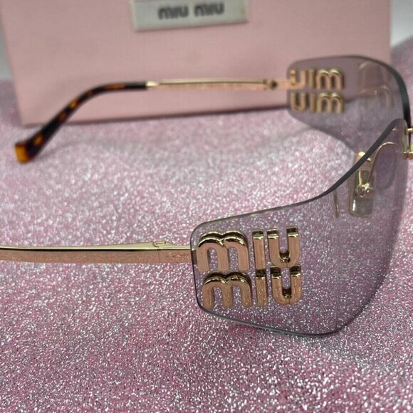 ✨?️Miu Miu Gold Sunglasses with Gray Lenses main image 5